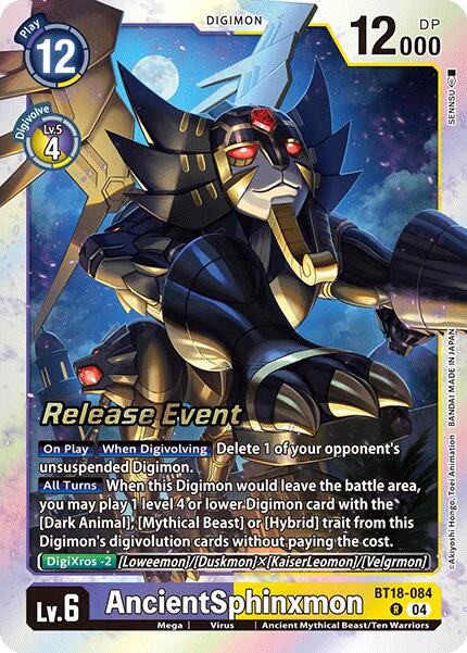 AncientSphinxmon [BT18-084] [Release Special Booster Ver.2.0 Pre-Release Cards] | Card Merchant Takapuna