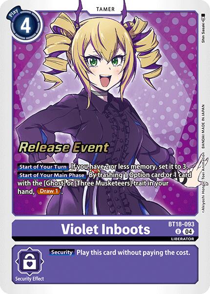 Violet Inboots [BT18-093] [Release Special Booster Ver.2.0 Pre-Release Cards] | Card Merchant Takapuna