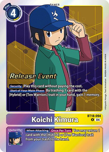 Koichi Kimura [BT18-094] [Release Special Booster Ver.2.0 Pre-Release Cards] | Card Merchant Takapuna