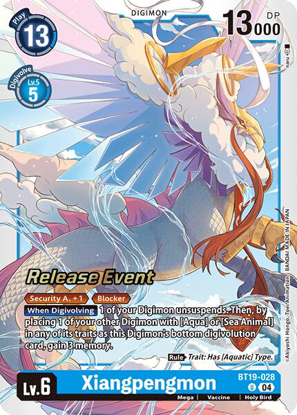 Xiangpengmon [BT19-028] [Release Special Booster Ver.2.0 Pre-Release Cards] | Card Merchant Takapuna