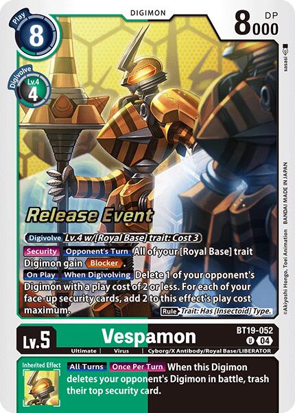 Vespamon [BT19-052] [Release Special Booster Ver.2.0 Pre-Release Cards] | Card Merchant Takapuna