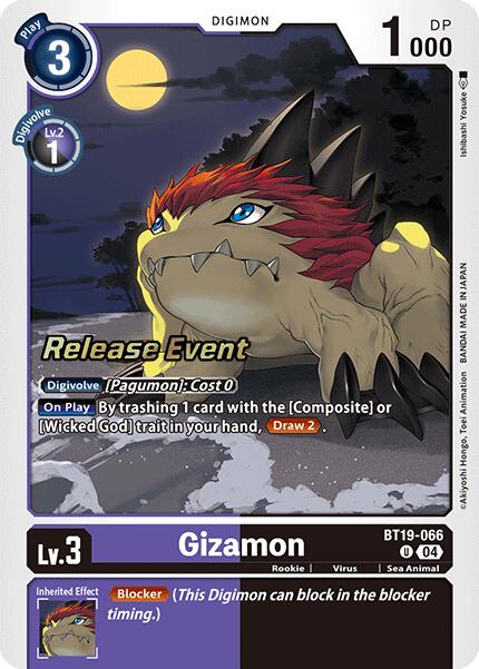 Gizamon [BT19-066] [Release Special Booster Ver.2.0 Pre-Release Cards] | Card Merchant Takapuna