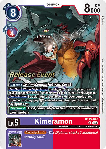 Kimeramon [BT19-070] [Release Special Booster Ver.2.0 Pre-Release Cards] | Card Merchant Takapuna