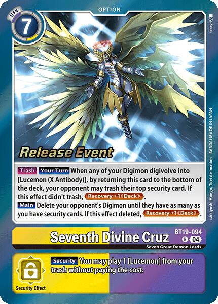 Seventh Divine Cruz [BT19-094] [Release Special Booster Ver.2.0 Pre-Release Cards] | Card Merchant Takapuna