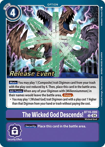 The Wicked God Descends! [BT19-099] [Release Special Booster Ver.2.0 Pre-Release Cards] | Card Merchant Takapuna