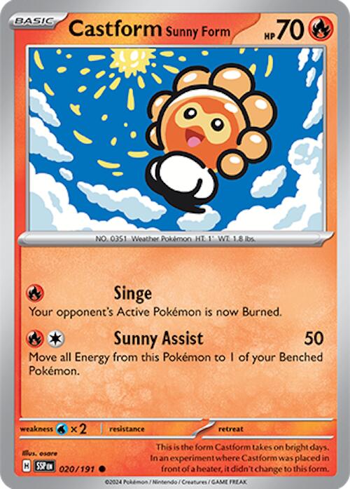 Castform Sunny Form (020/191) [Scarlet & Violet: Surging Sparks] | Card Merchant Takapuna