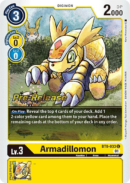 Armadillomon [BT8-033] [New Awakening Pre-Release Cards] | Card Merchant Takapuna