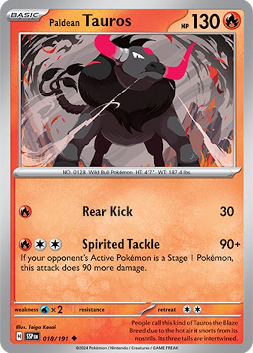 Paldean Tauros (018/191) [Scarlet & Violet: Surging Sparks] | Card Merchant Takapuna