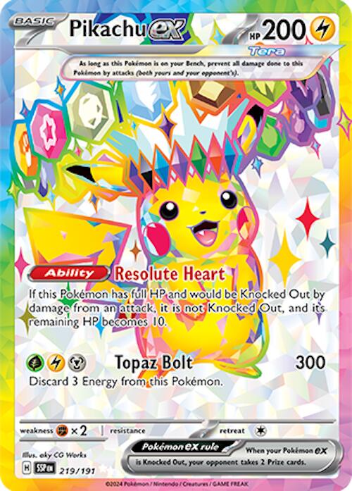 Pikachu ex (219/191) [Scarlet & Violet: Surging Sparks] | Card Merchant Takapuna