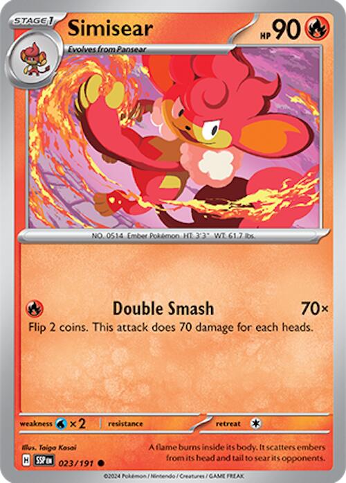 Simisear (023/191) [Scarlet & Violet: Surging Sparks] | Card Merchant Takapuna