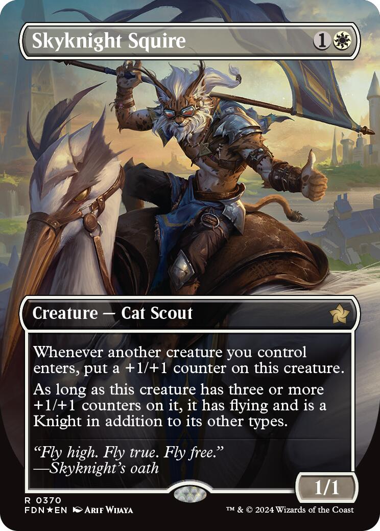 Skyknight Squire (Borderless) (Mana Foil) [Foundations] | Card Merchant Takapuna