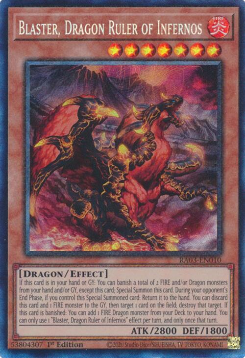 Blaster, Dragon Ruler of Infernos (CR) [RA03-EN010] Prismatic Collector's Rare | Card Merchant Takapuna