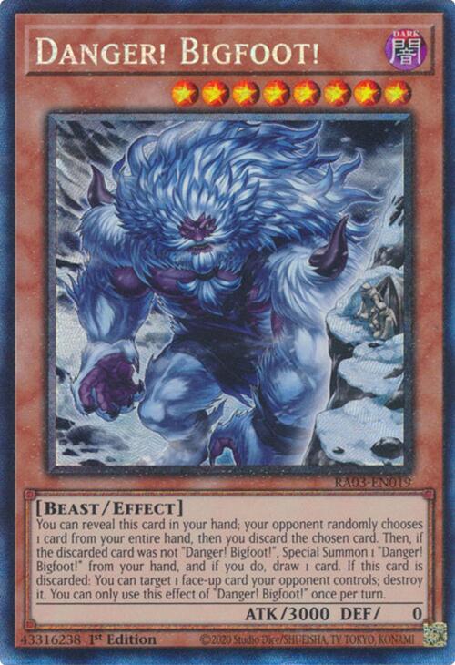 Danger! Bigfoot! (Alternate Art) (CR) [RA03-EN019] Prismatic Collector's Rare | Card Merchant Takapuna