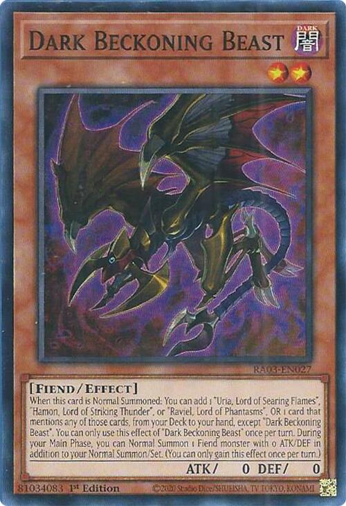 Dark Beckoning Beast [RA03-EN027] Super Rare | Card Merchant Takapuna