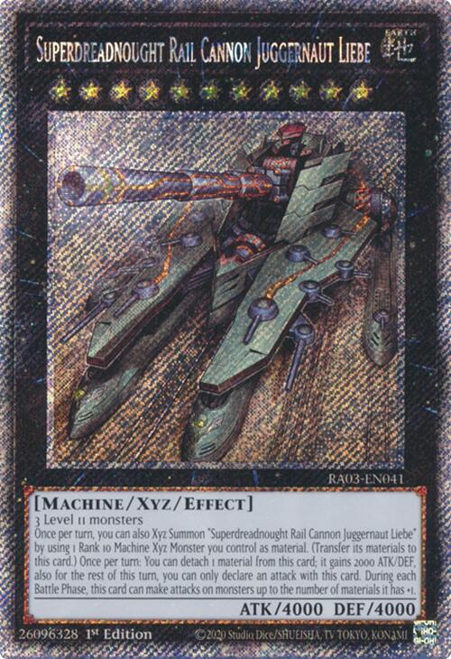 Superdreadnought Rail Cannon Juggernaut Liebe (Platinum Secret Rare) [RA03-EN041] Platinum Secret Rare | Card Merchant Takapuna