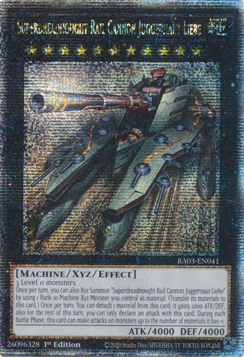 Superdreadnought Rail Cannon Juggernaut Liebe (Quarter Century Secret Rare) [RA03-EN041] Quarter Century Secret Rare | Card Merchant Takapuna