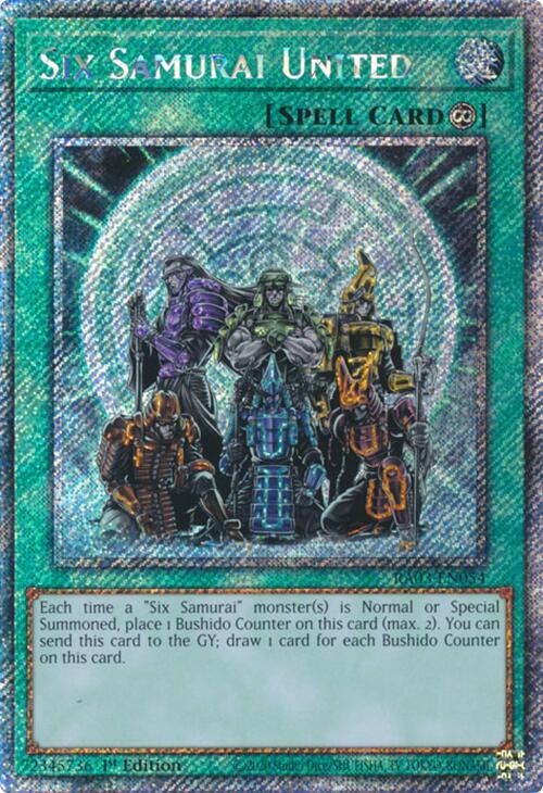 Six Samurai United (Platinum Secret Rare) [RA03-EN054] Platinum Secret Rare | Card Merchant Takapuna