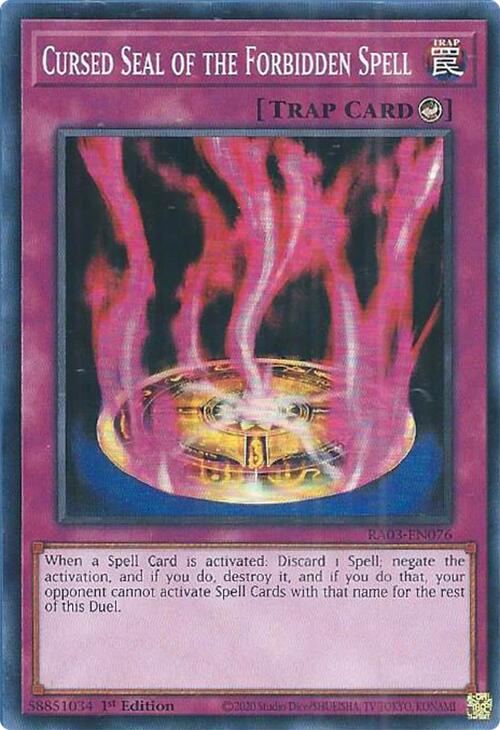 Cursed Seal of the Forbidden Spell [RA03-EN076] Super Rare | Card Merchant Takapuna