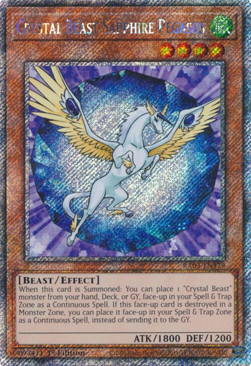 Crystal Beast Sapphire Pegasus (Platinum Secret Rare) [RA03-EN179] Platinum Secret Rare | Card Merchant Takapuna