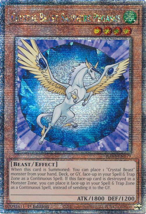 Crystal Beast Sapphire Pegasus (Quarter Century Secret Rare) [RA03-EN179] Quarter Century Secret Rare | Card Merchant Takapuna