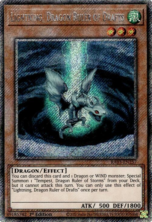 Lightning, Dragon Ruler of Drafts (Platinum Secret Rare) [RA03-EN257] Platinum Secret Rare | Card Merchant Takapuna