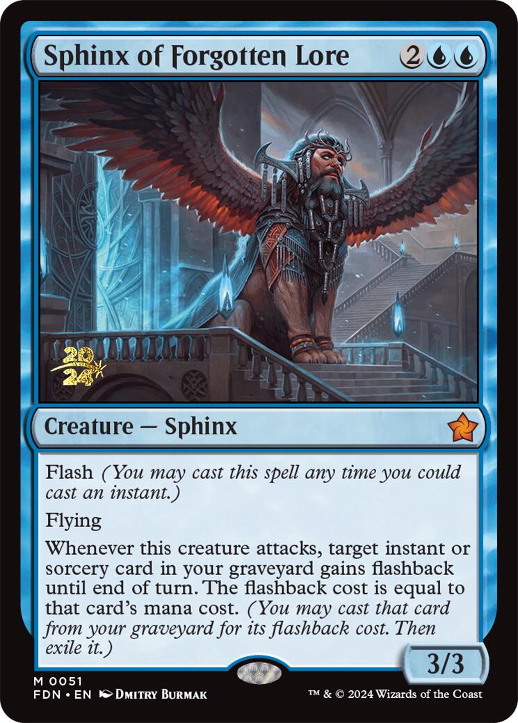 Sphinx of Forgotten Lore [Foundations Prerelease Promos] | Card Merchant Takapuna