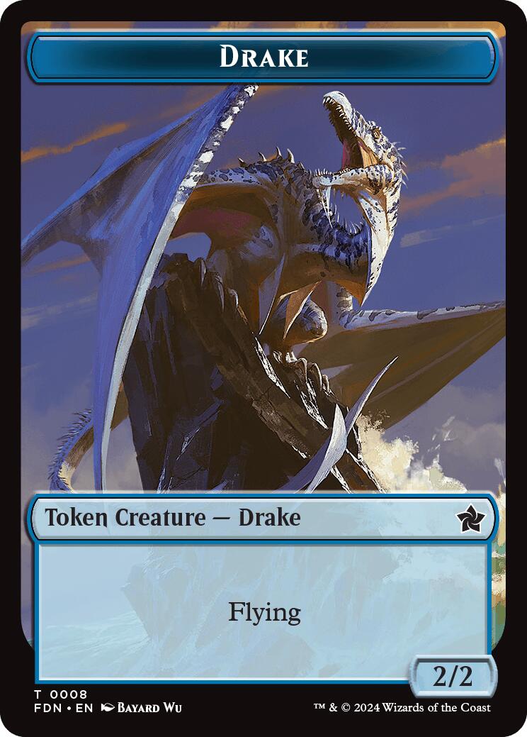 Drake // Goblin Doubled-Sided Token [Foundations Tokens] | Card Merchant Takapuna