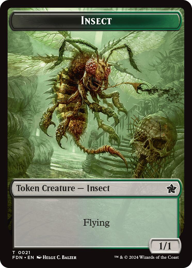 Goblin // Insect Doubled-Sided Token [Foundations Tokens] | Card Merchant Takapuna