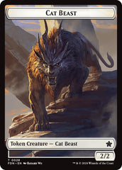 Cat Beast // Dragon (0017) Double-Sided Token [Foundations Tokens] | Card Merchant Takapuna