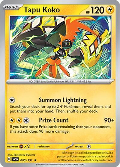 Tapu Koko (065/191) (Deck Exclusives) [Scarlet & Violet: Surging Sparks] | Card Merchant Takapuna