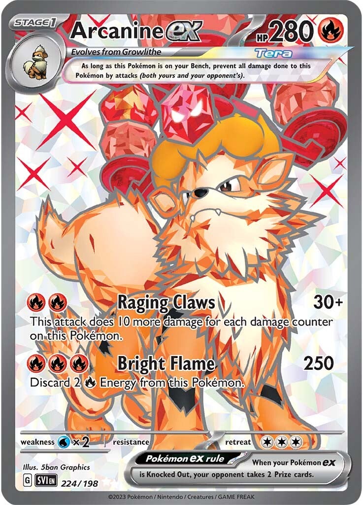 Arcanine ex (224/198) [Scarlet & Violet: Base Set] | Card Merchant Takapuna