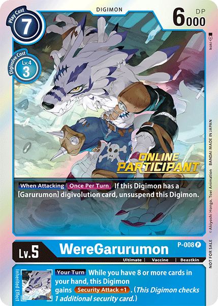 WereGarurumon [P-008] (Online Regional - Participant) [Promotional Cards] | Card Merchant Takapuna