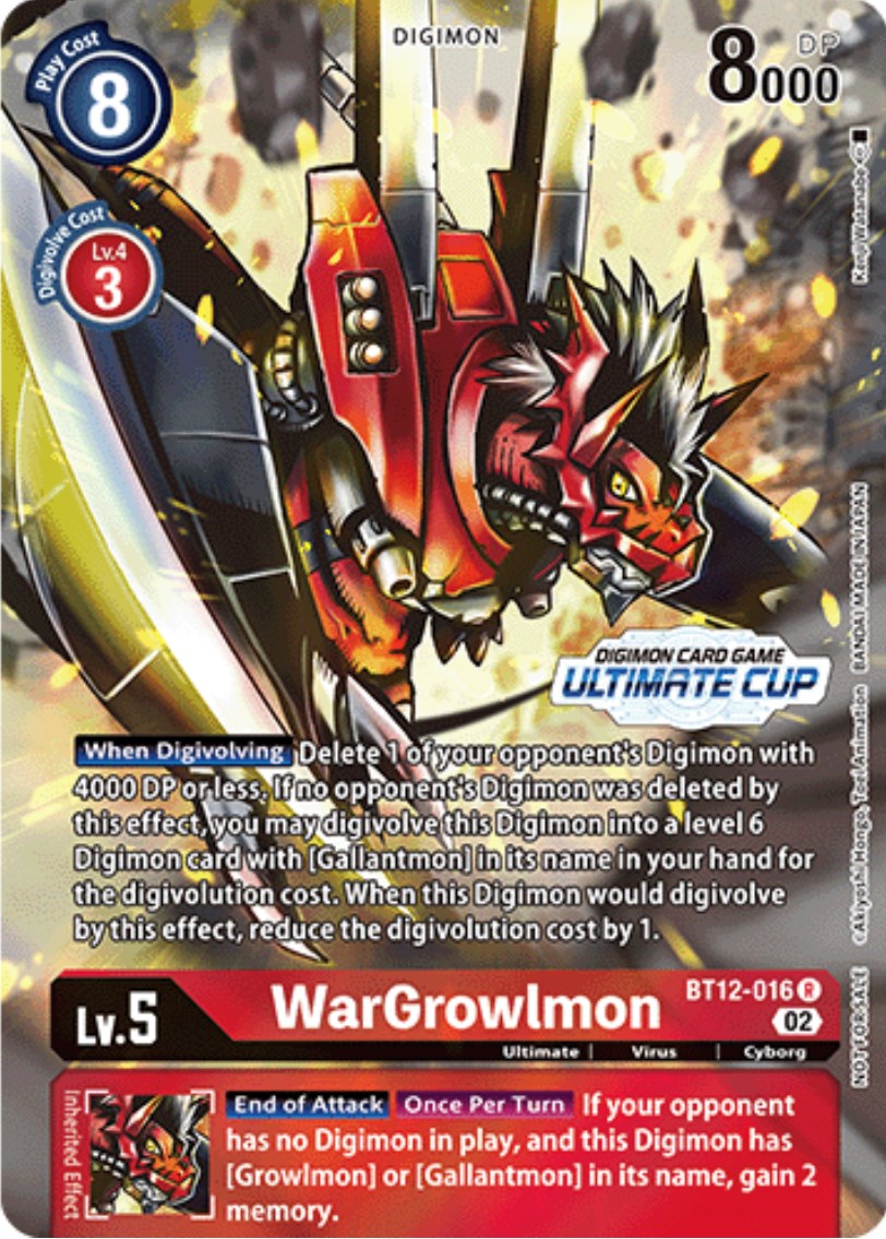 WarGrowlmon [BT12-016] (Ultimate Cup) [Across Time Promos] | Card Merchant Takapuna