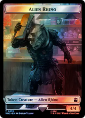 Alien Rhino // Clue (0055) Double-Sided Token (Surge Foil) [Doctor Who Tokens] | Card Merchant Takapuna