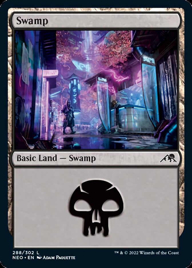 Swamp (288) [Kamigawa: Neon Dynasty] | Card Merchant Takapuna