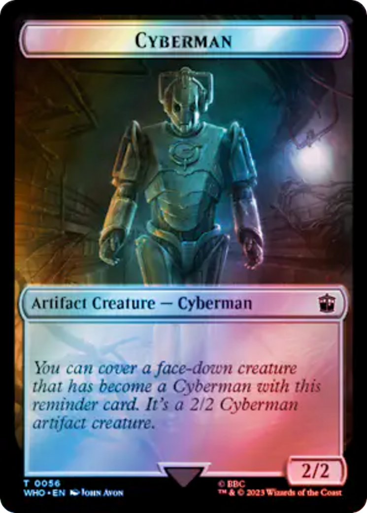 Alien Rhino // Cyberman Double-Sided Token (Surge Foil) [Doctor Who Tokens] | Card Merchant Takapuna