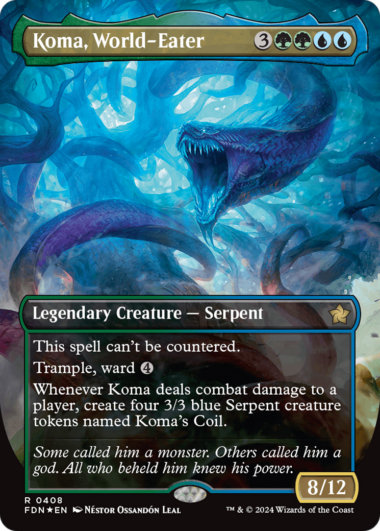 Koma, World-Eater (Borderless) (Mana Foil) [Foundations] | Card Merchant Takapuna