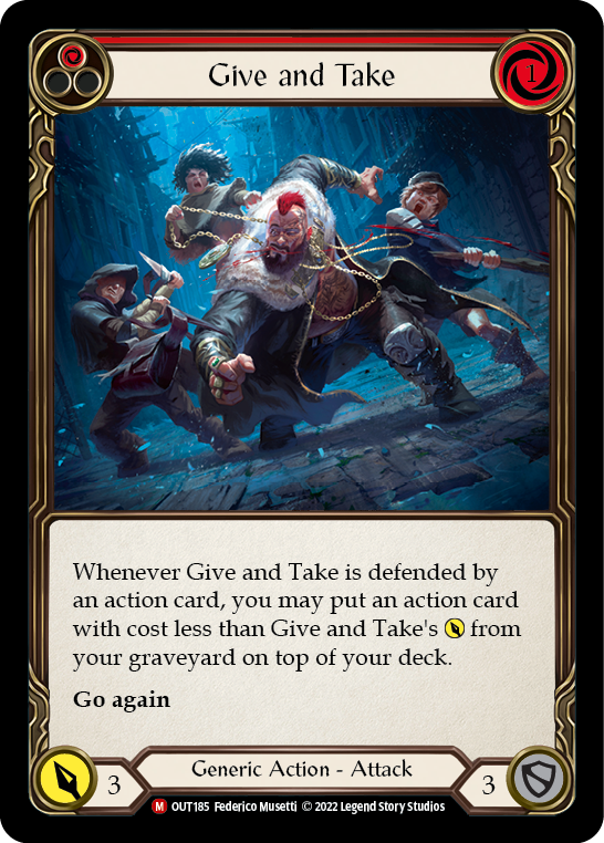 Give and Take [OUT185] (Outsiders)  Rainbow Foil | Card Merchant Takapuna