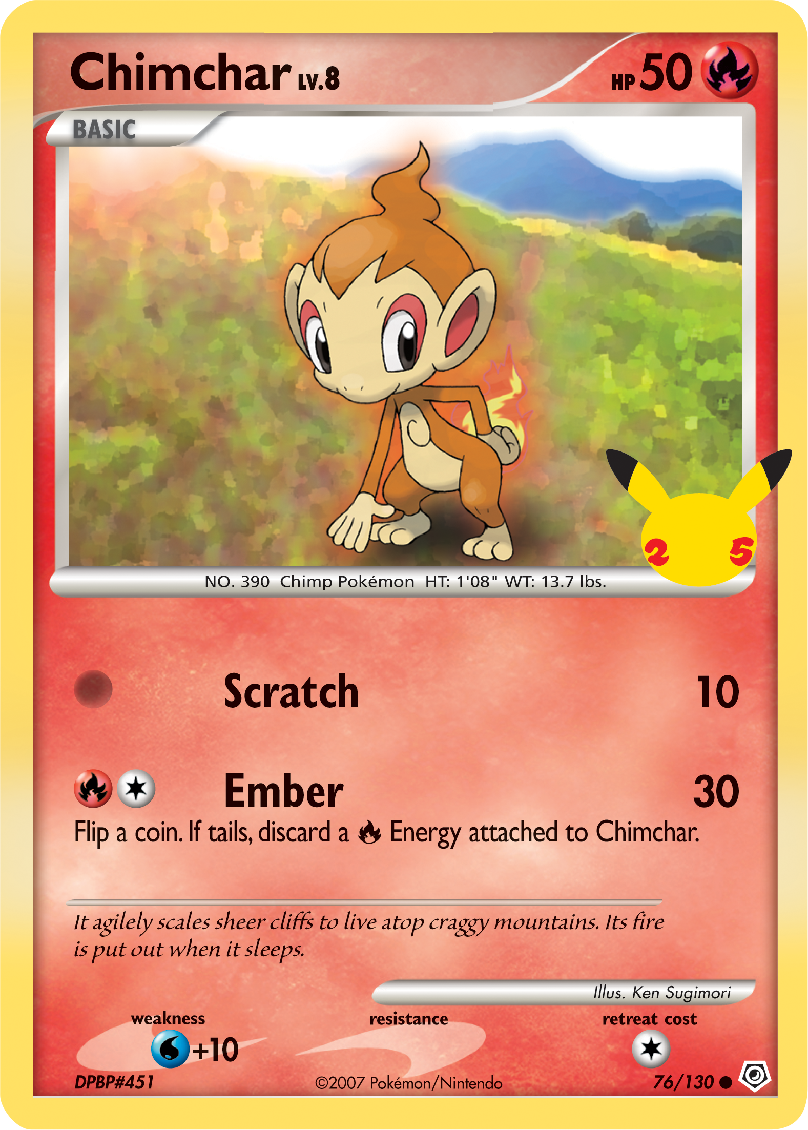 Chimchar (76/130) (Jumbo Card) [First Partner Pack] | Card Merchant Takapuna