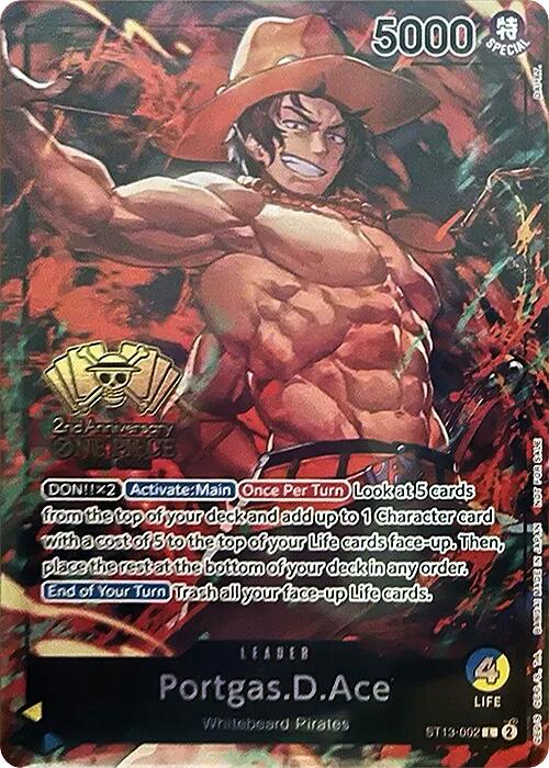 Portgas.D.Ace (2nd Anniversary Tournament) [One Piece Promotion Cards] | Card Merchant Takapuna