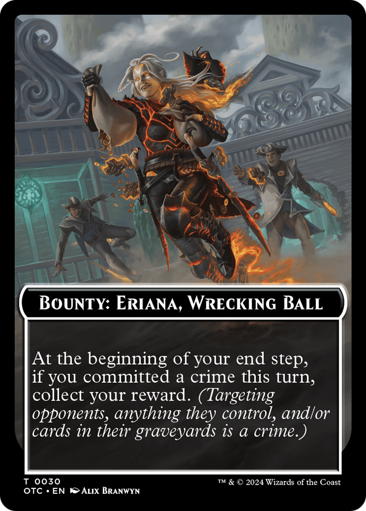 Bounty: Eriana, Wrecking Ball // Bounty Rules Double-Sided Token [Outlaws of Thunder Junction Commander Tokens] | Card Merchant Takapuna