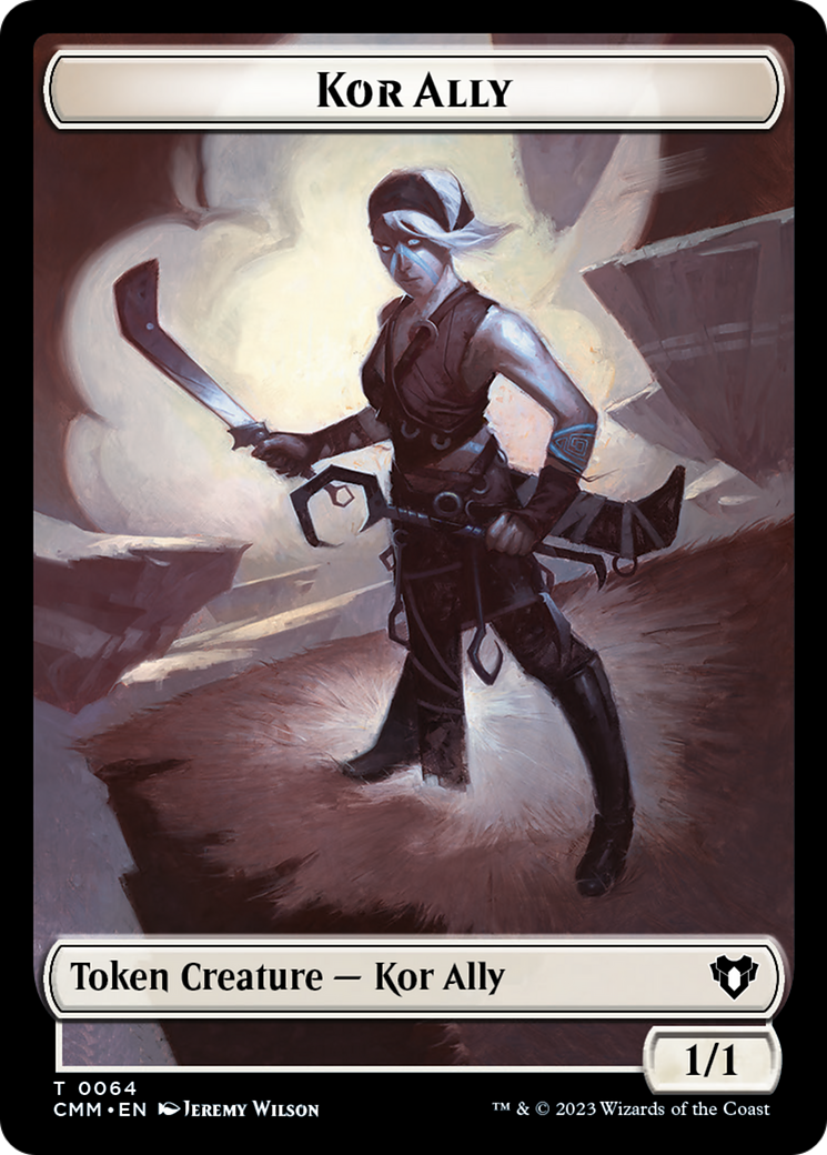 Dragon // Kor Ally Double-Sided Token [Commander Masters Tokens] | Card Merchant Takapuna