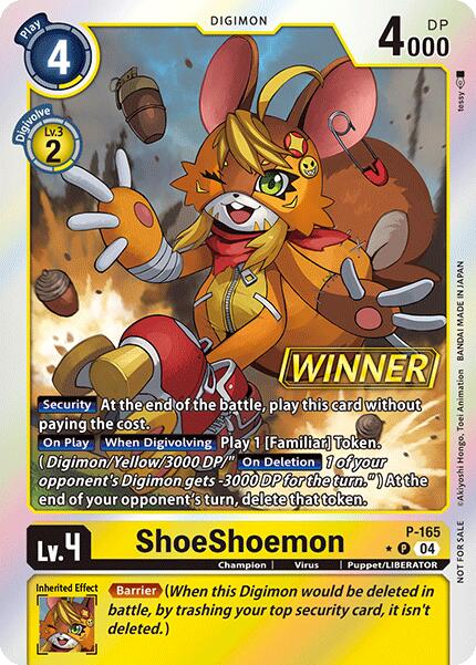 ShoeShoemon [P-165] (Store Tournament 2025 Vo.1 Winner Pack) [Promotional Cards] | Card Merchant Takapuna