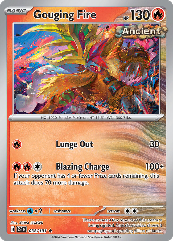 Gouging Fire (038/191) (Theme Deck Exclusive) [Scarlet & Violet: Surging Sparks] | Card Merchant Takapuna