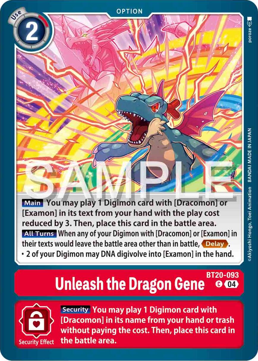 Unleash the Dragon Gene [BT20-093] [Release Special Booster Ver.2.0] | Card Merchant Takapuna