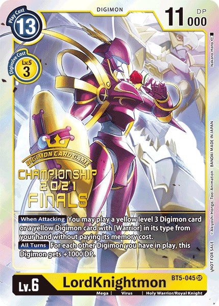 LordKnightmon [BT5-045] (2021 Championship Finals Event Pack Alt-Art Gold Stamp Set) [Battle of Omni Promos] | Card Merchant Takapuna