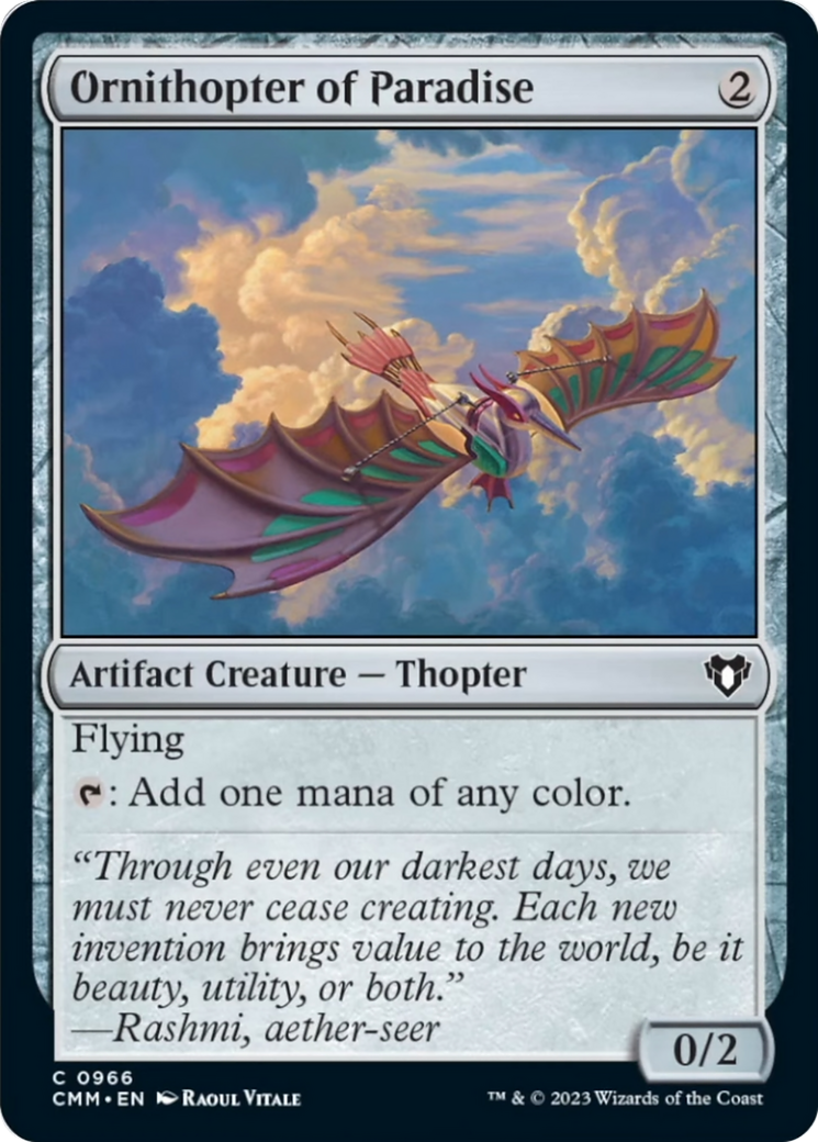 Ornithopter of Paradise [Commander Masters] | Card Merchant Takapuna