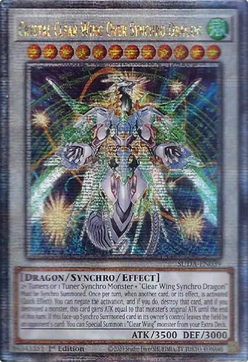 Crystal Clear Wing Over Synchro Dragon (Quarter Century Secret Rare) [SUDA-EN039] Quarter Century Secret Rare | Card Merchant Takapuna