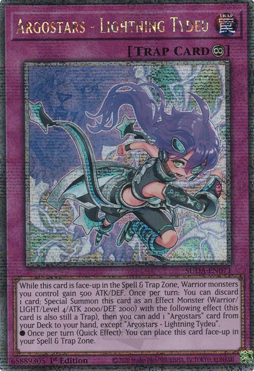 Argostars - Lightning Tydeu (Quarter Century Secret Rare) [SUDA-EN071] Quarter Century Secret Rare | Card Merchant Takapuna