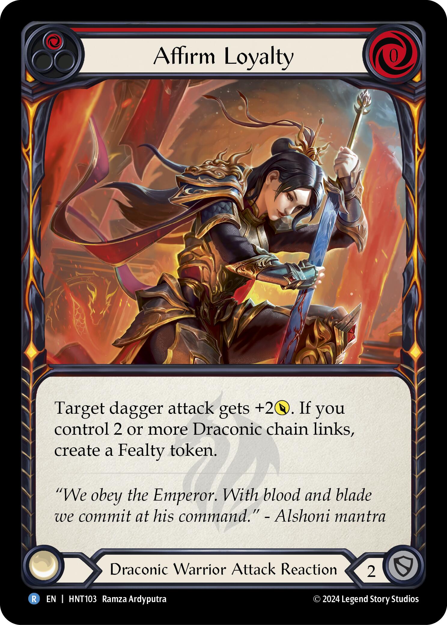 Affirm Loyalty (Red) [HNT103] (The Hunted)  Rainbow Foil | Card Merchant Takapuna